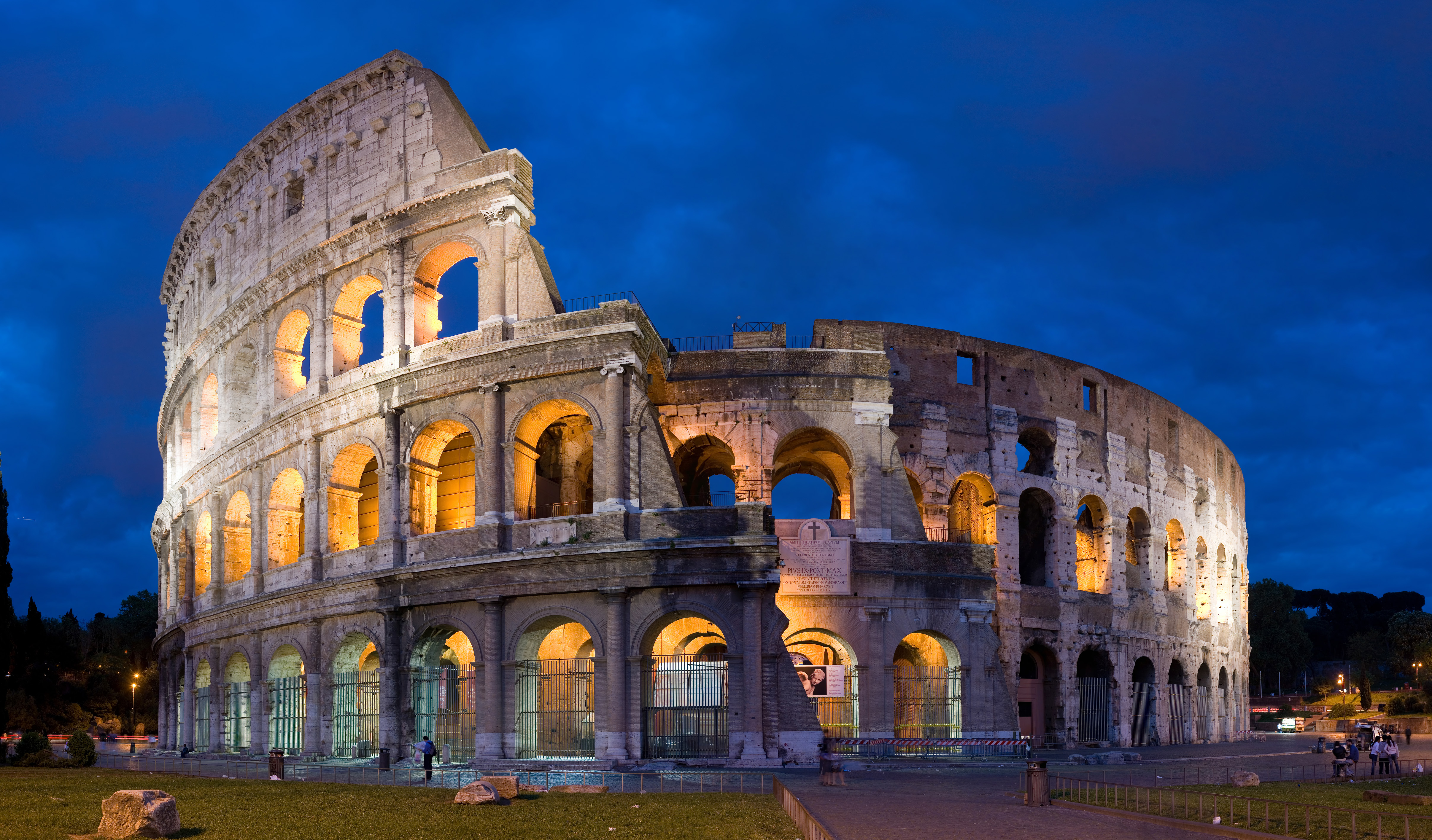 Roman Colosseum built from Tivoli travertine