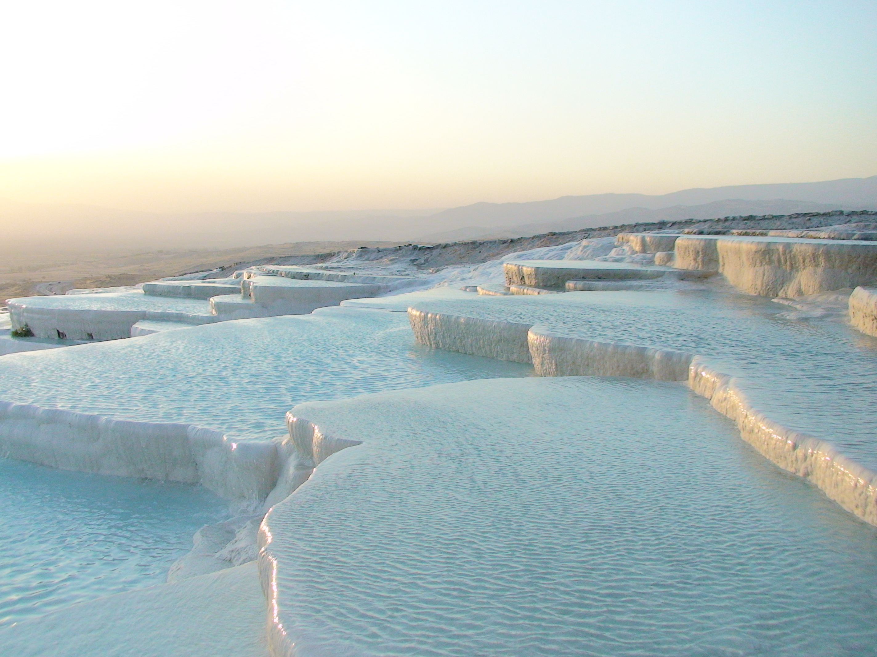 Pamukkale travertine terraces in Turkey